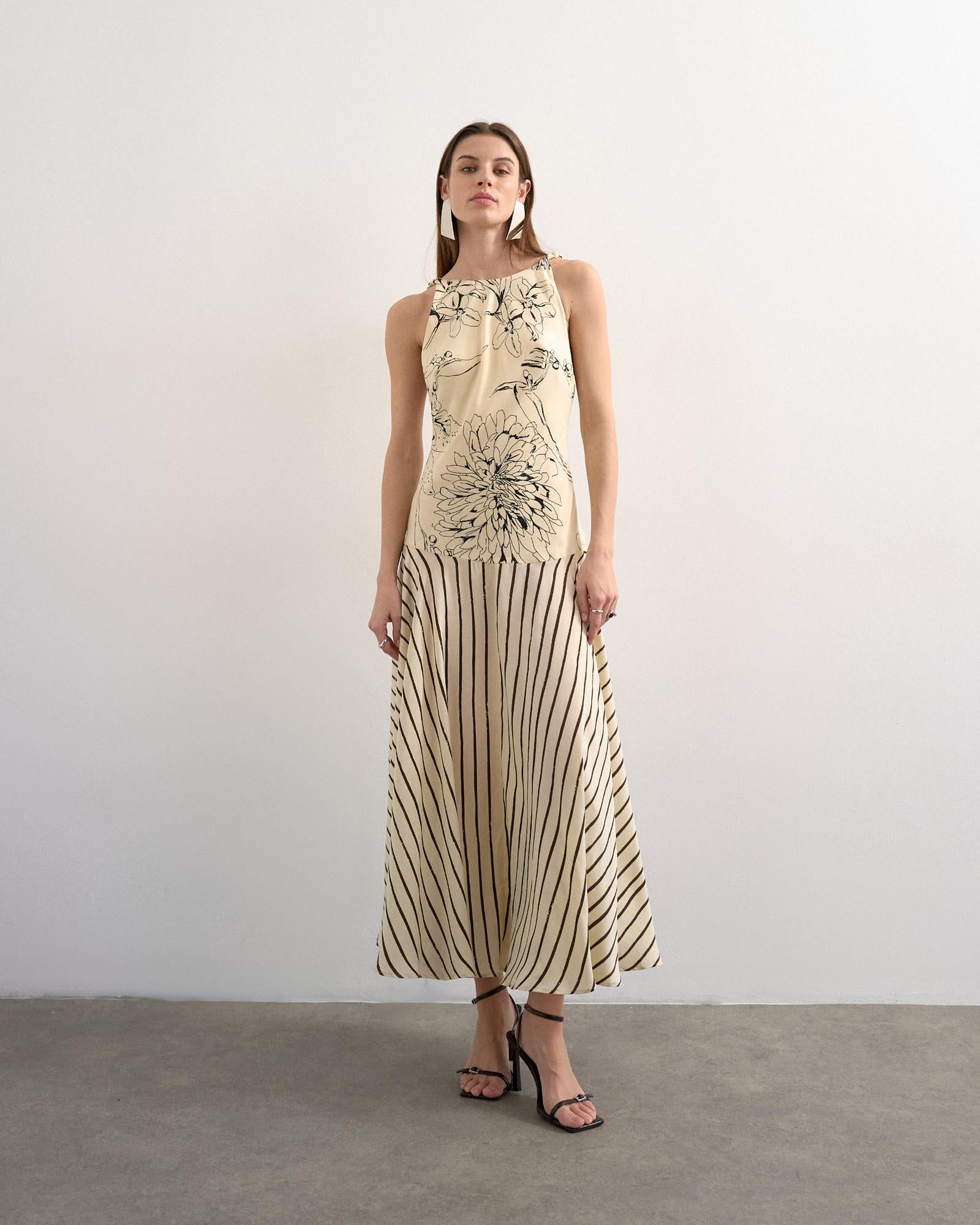 TSMILLE PRINTED MAXI DRESS